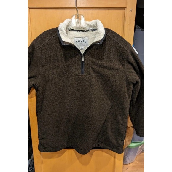 Orvis Mens 1/4 Button Pullover Casual Sweatshirt Sz L cotton - Picture 1 of 4
